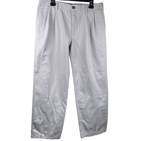 Amazon Essentials Dress Pants Men's 34x28 (Fit 34x27) Classic-Fit Pleated Gray - Picture 1 of 5